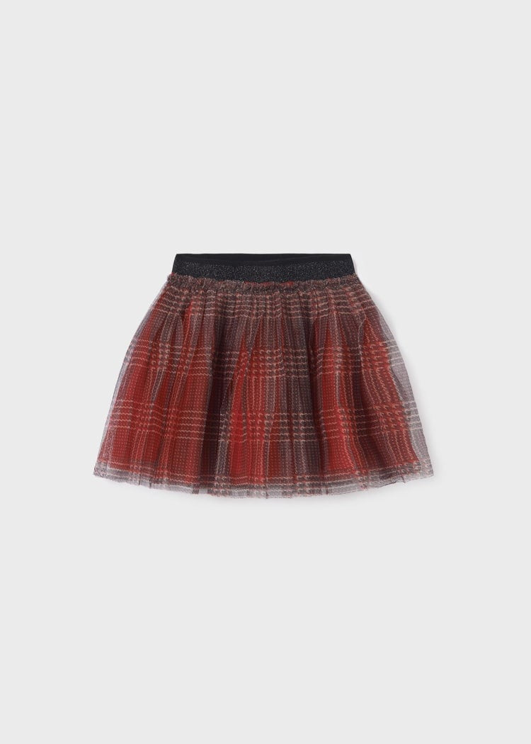 red plaid skirt
