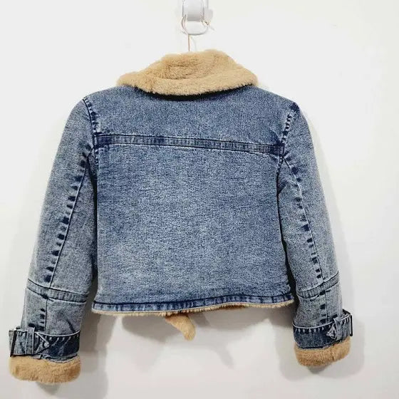 Denim Fur Lined Jacket