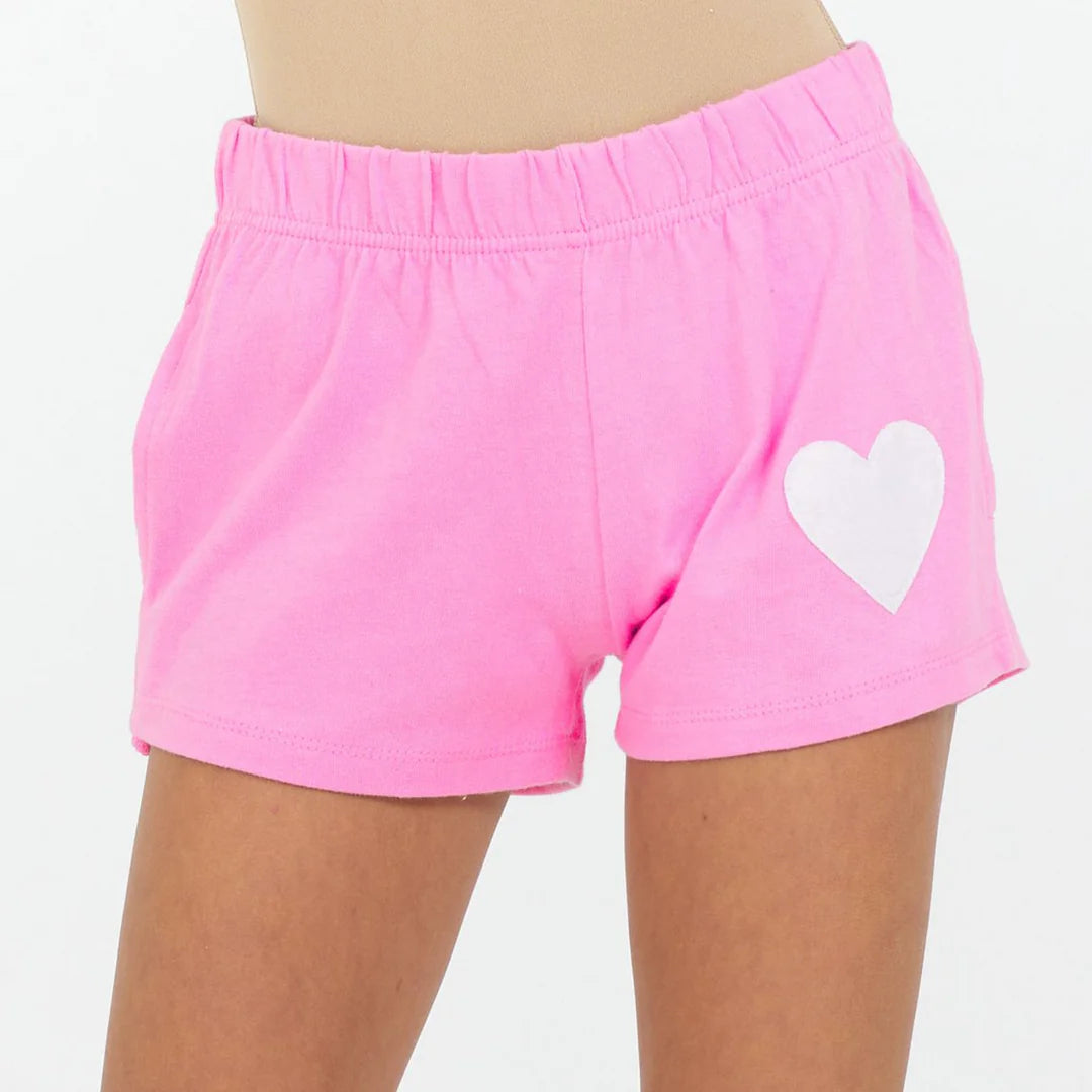 Pink Heart Patch Short