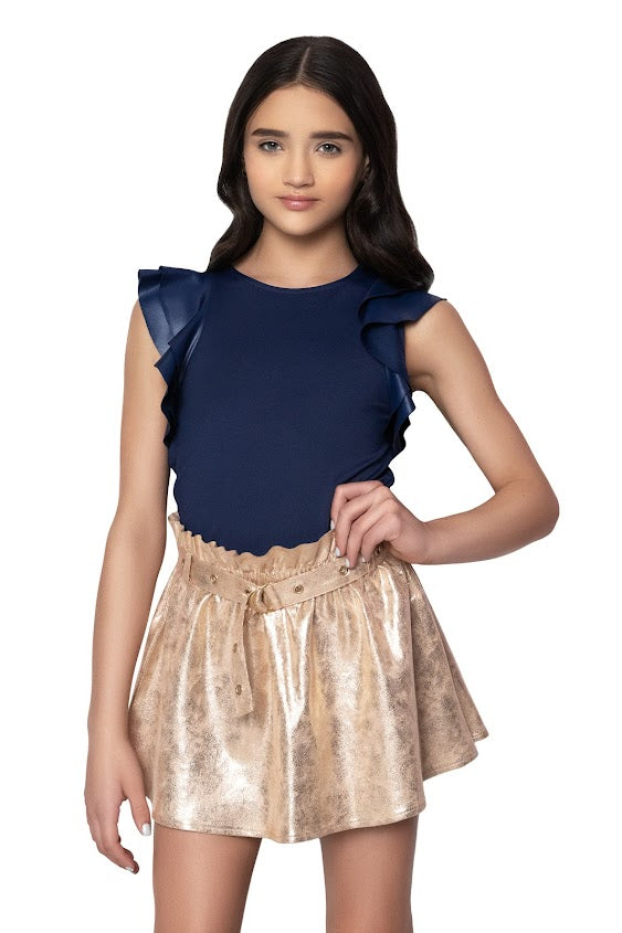 Gold Moto skirt