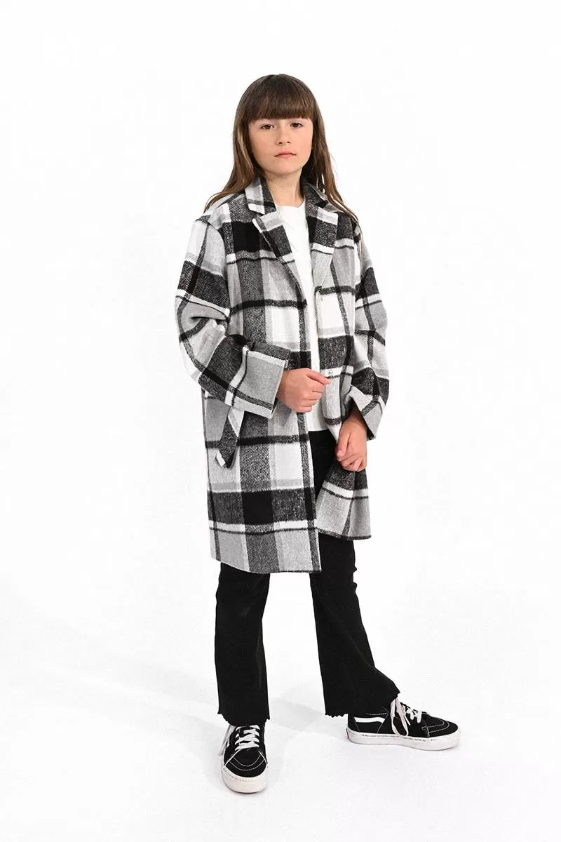 Checkered peacoat