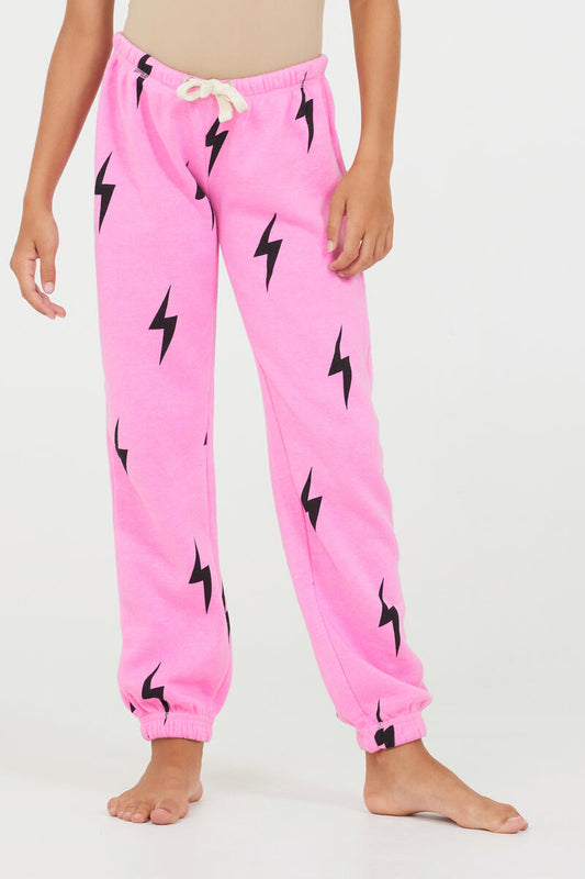 Pink lightning bolt jogger