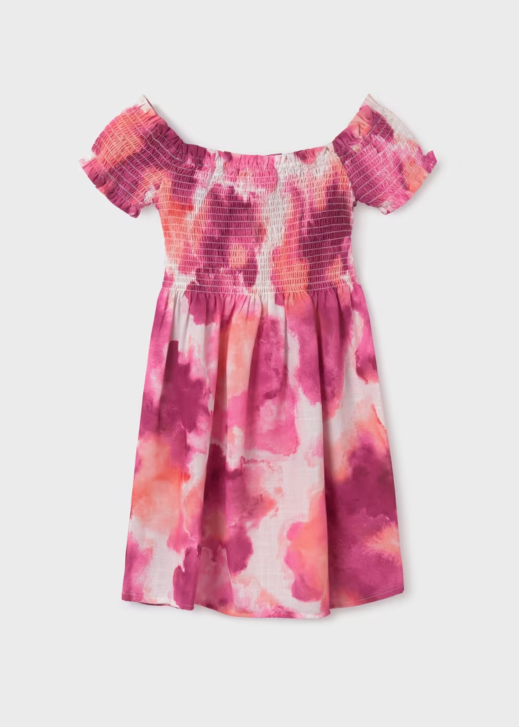 Smocked Printed Dress