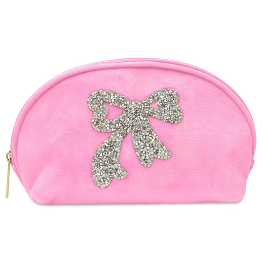 Glitter Bow Cosmetic Bag