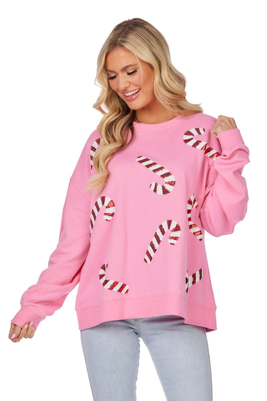 Pink Candy Cane Sweatshirt