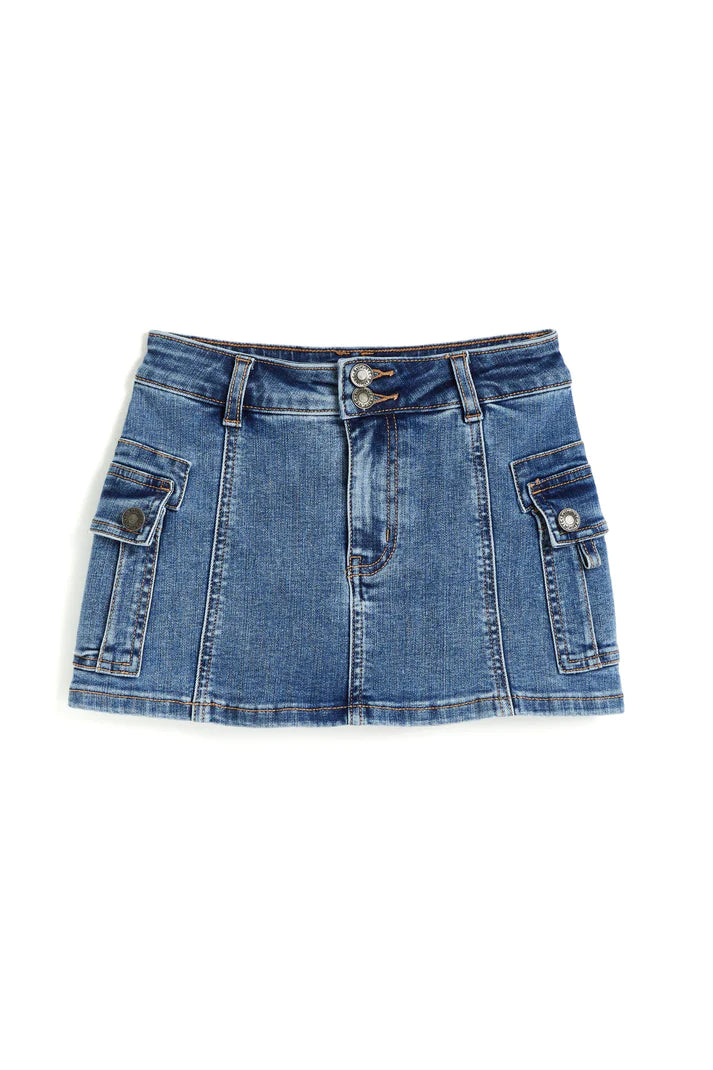 Denim Cargo Pocket Skort