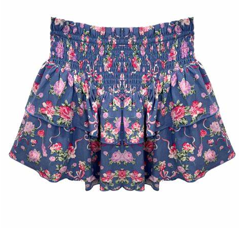 Brooke Blue Bow Floral Skirt