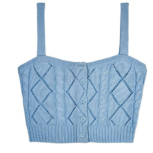 Junior Claire blue knit cami
