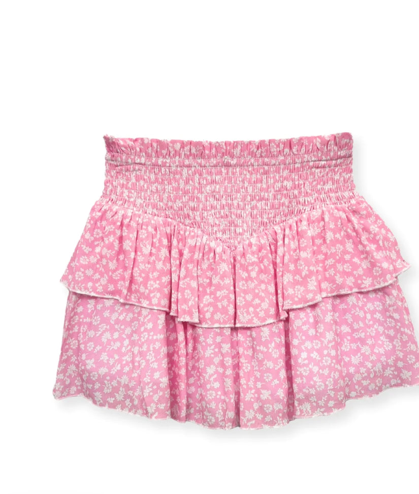 Brooke pink floral skirt