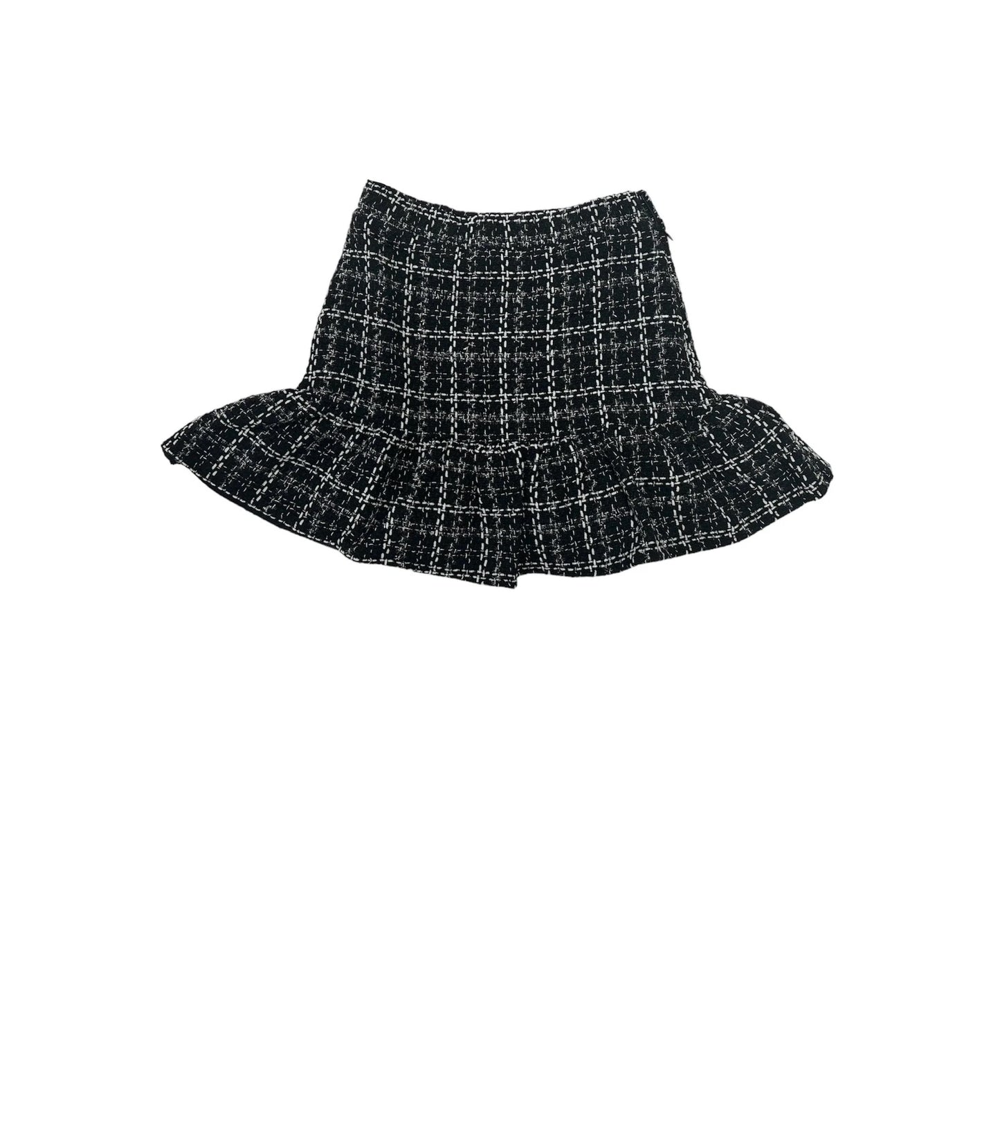 Tweed ruffle mini skirt